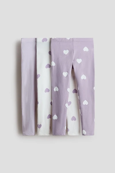 Lot de 3 leggings en jersey coton