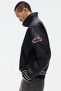 Motif-Detail Baseball Jacket
