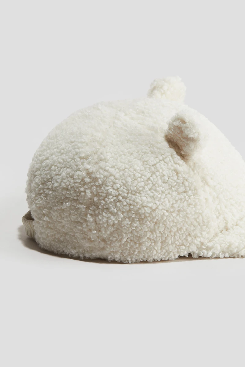 Ear-Appliquéd Teddy Fleece Cap