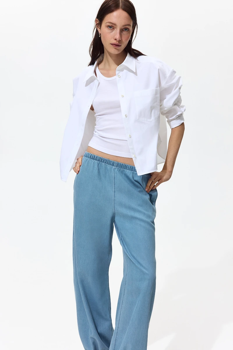 Balloon-Leg Denim Pants