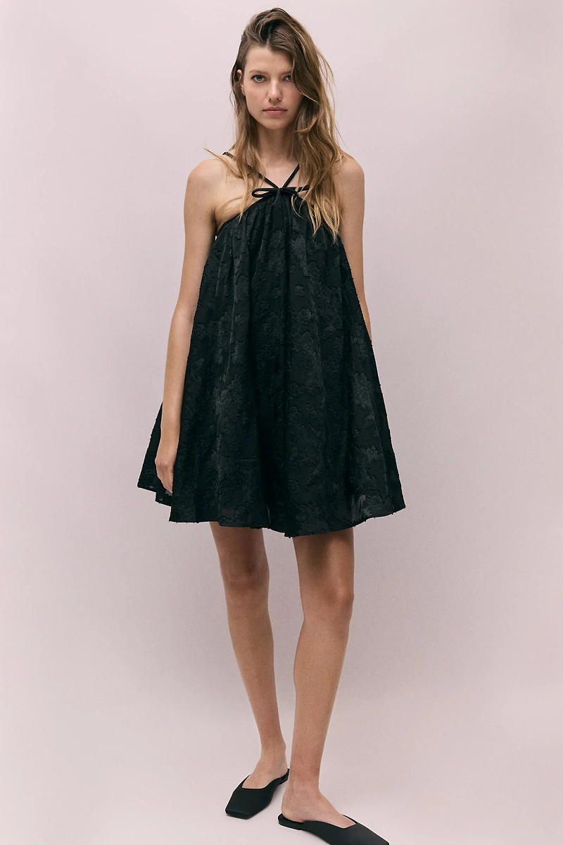 Jacquard-Weave Strappy Dress