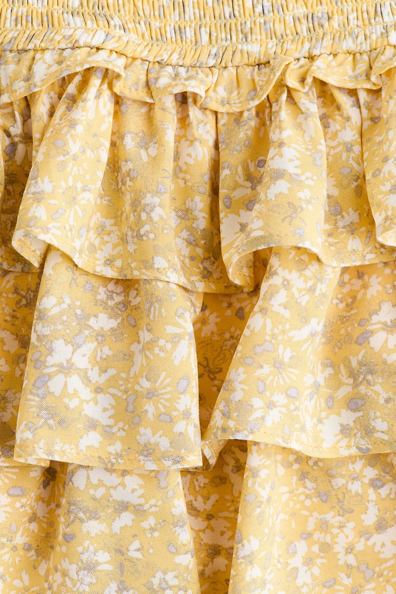 Tiered Viscose Mini Skirt