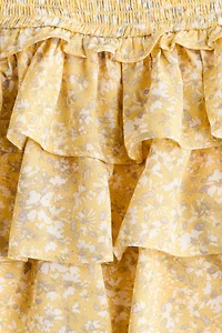 Tiered Viscose Mini Skirt