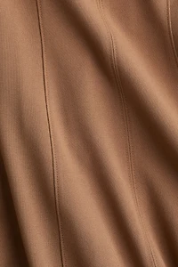 Flared-Skirt Twill Dress