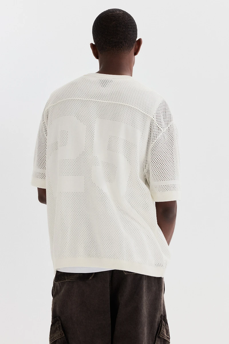 Relaxed-Fit Boxy Mesh T-Shirt