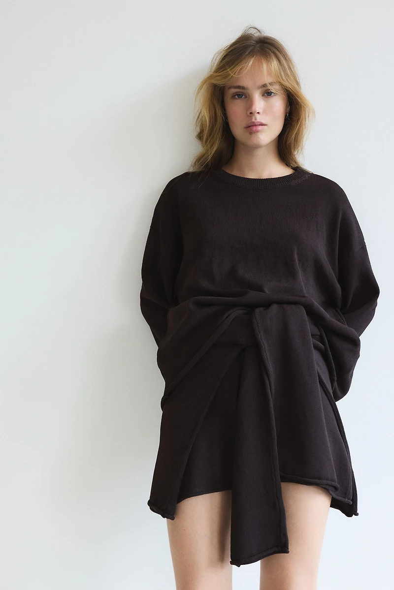 Roll-edge Sweater