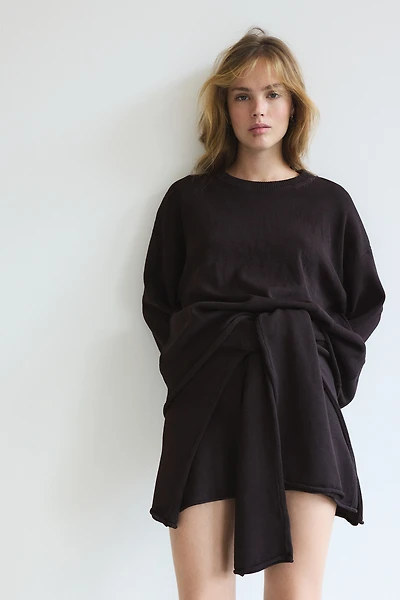 Roll-edge Sweater