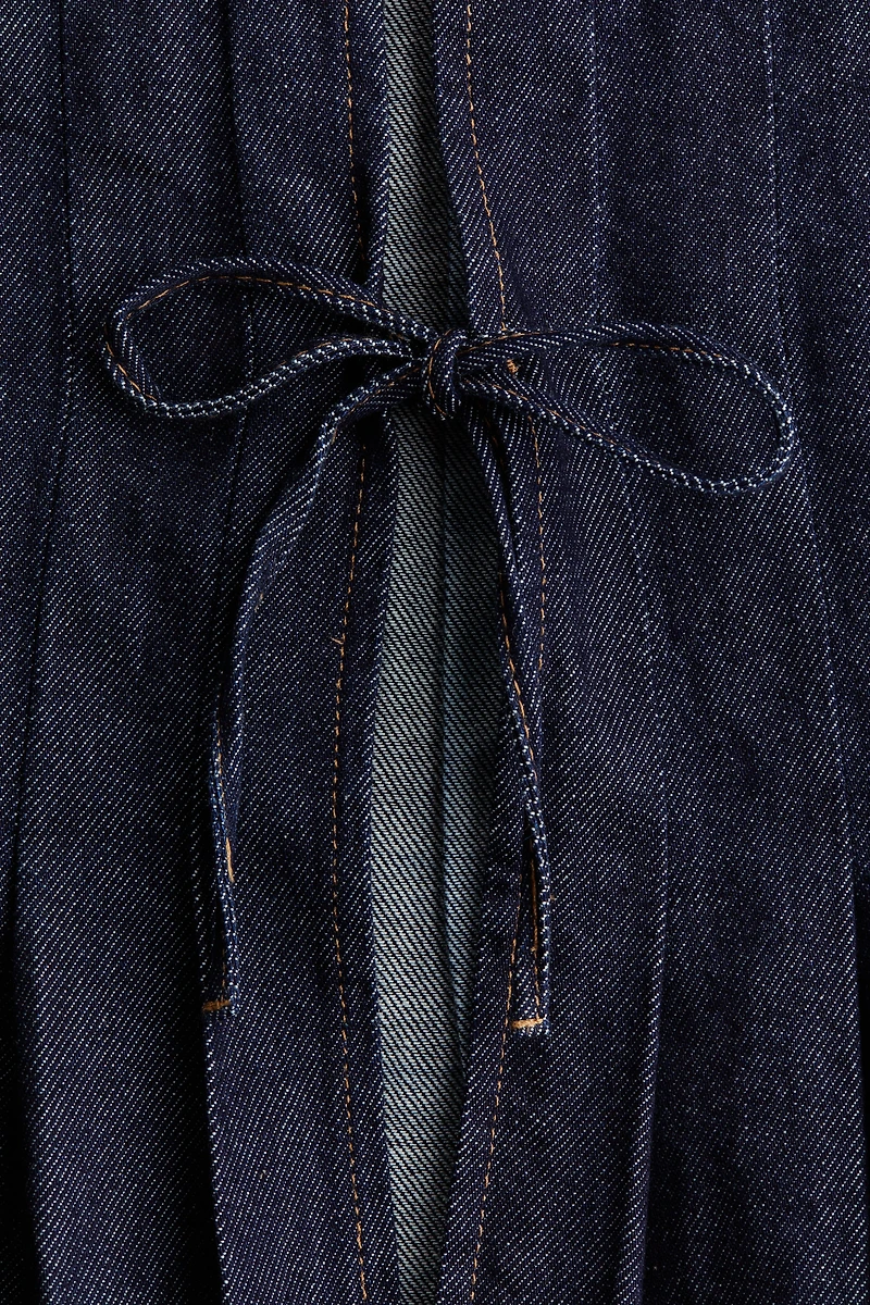 Tie-Detail Denim Vest