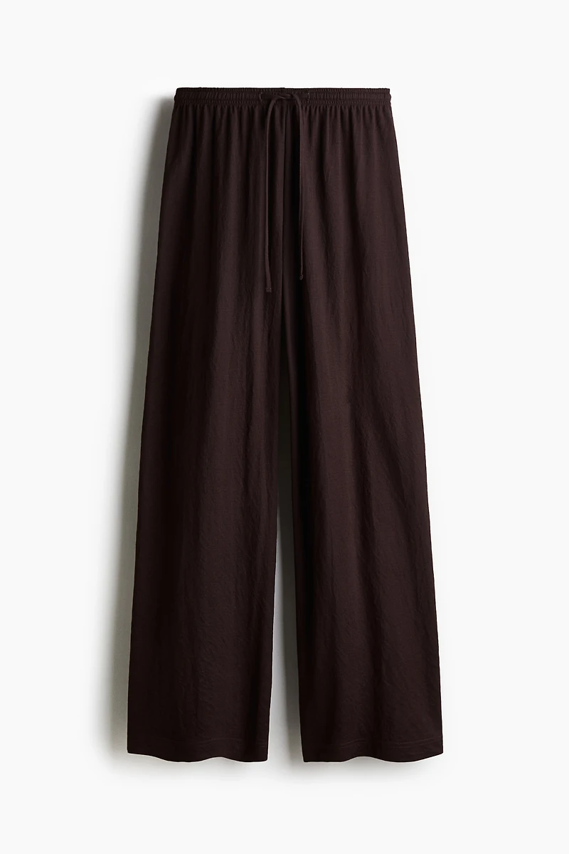 Wide-cut Pull-on Pants