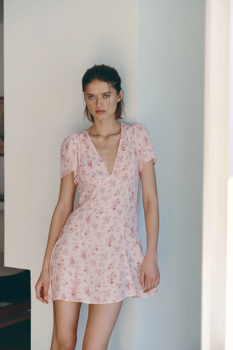 Viscose Dress with Flared Skirt