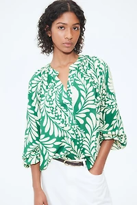 Balloon-sleeved Blouse