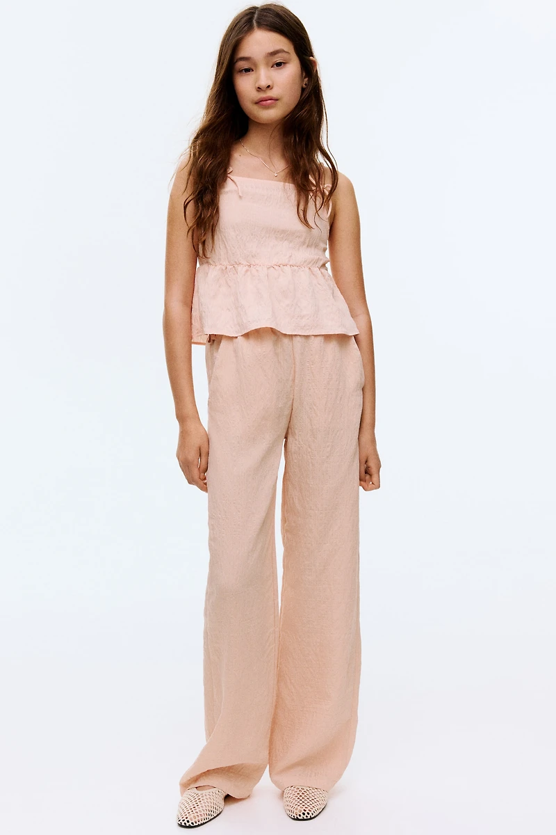 Bow-Detail Peplum Top