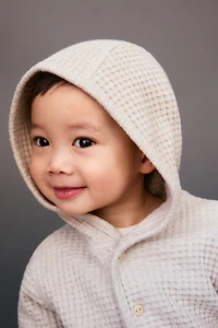 Waffled Cotton Cardigan