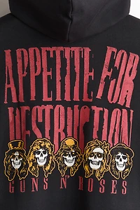 Loose-Fit Printed Hooded Jacket