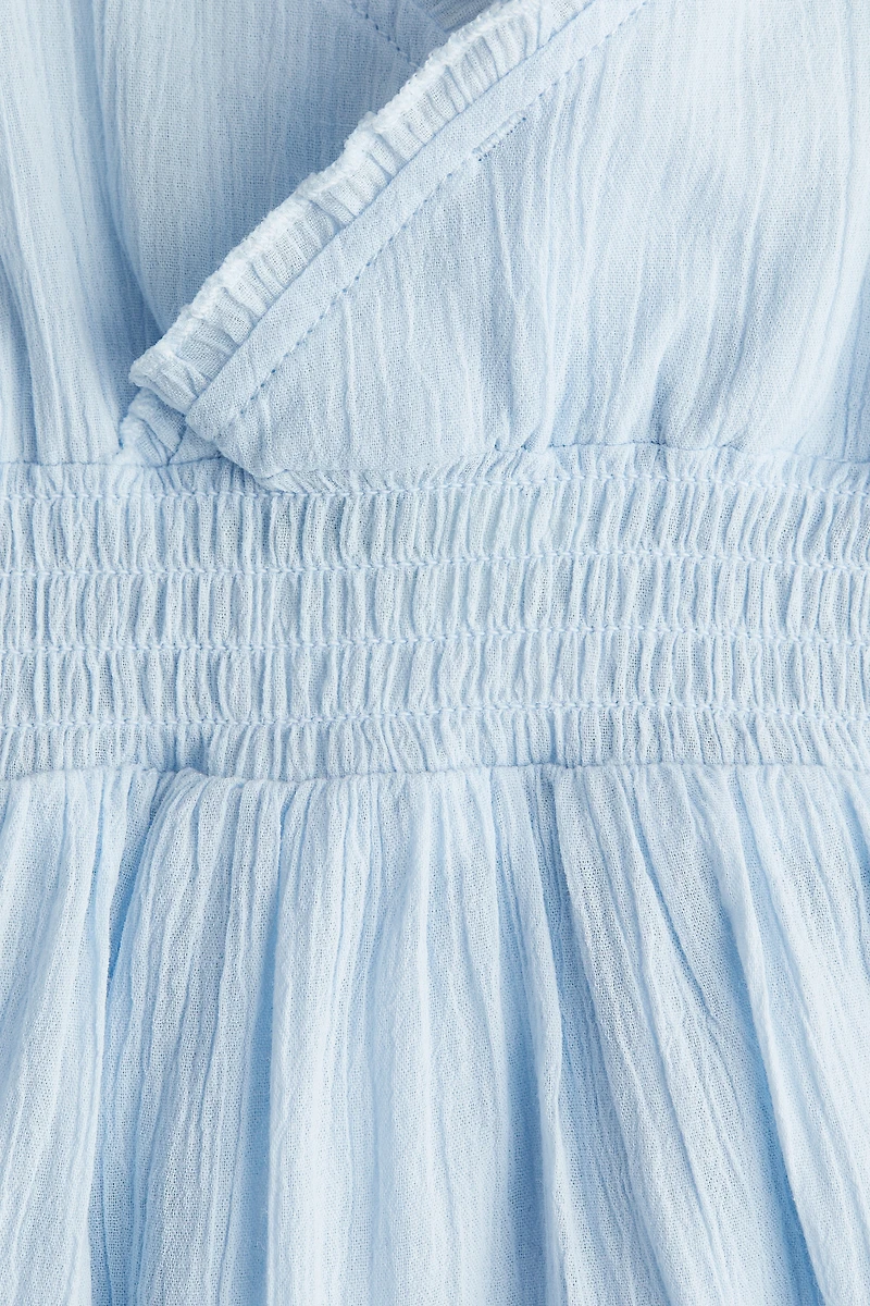 Smocked Ruffle-Trimmed Dress