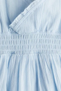 Smocked Ruffle-Trimmed Dress