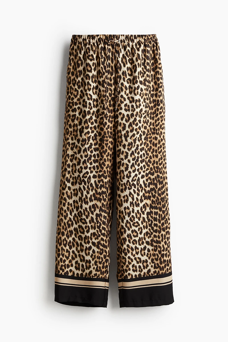 Pantalon large avec taille élastique