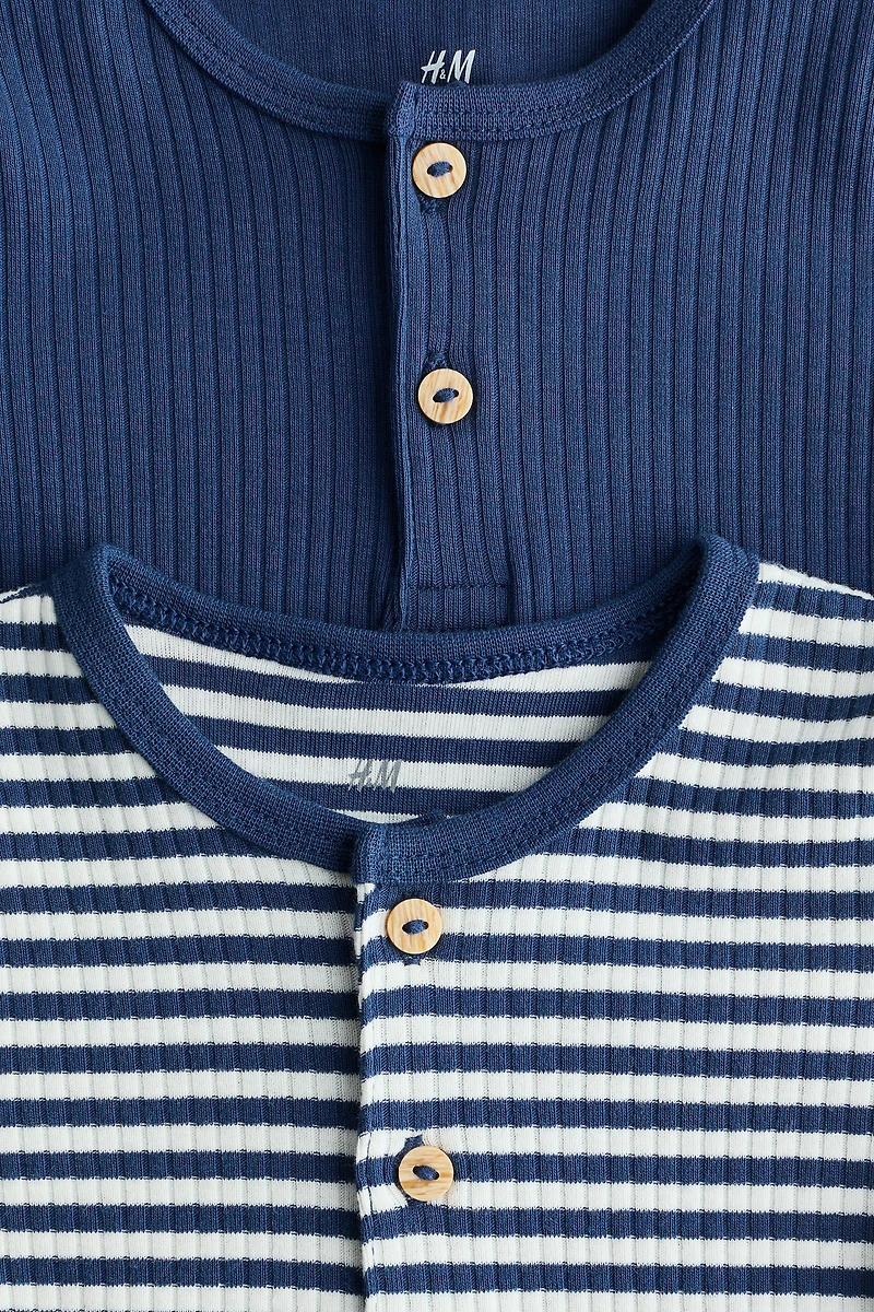 2-Pack Short Cotton Romper Suits