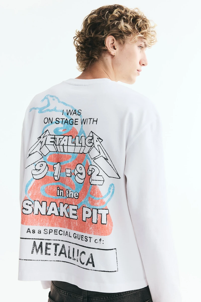 T-shirt à manches longues en coton imprimé