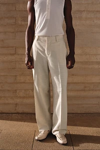 Loose-Fit Linen-Blend Suit Pants