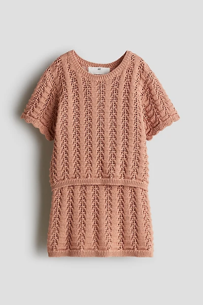 2-piece Pointelle-Knit Set