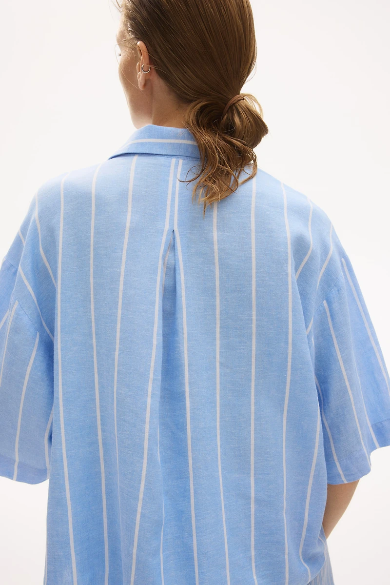 Oversized Linen-Blend Shirt