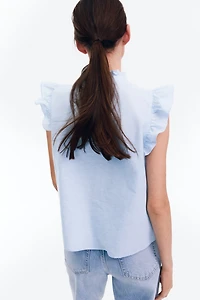 Linen-Blend Blouse