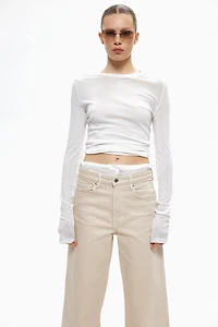 High Rise Wide Leg Cropped Jeans