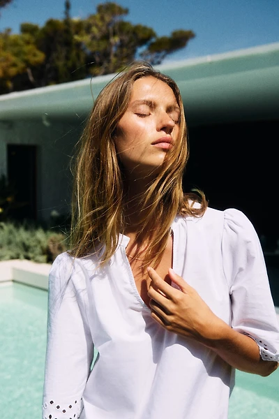 Blouse en coton avec broderie anglaise