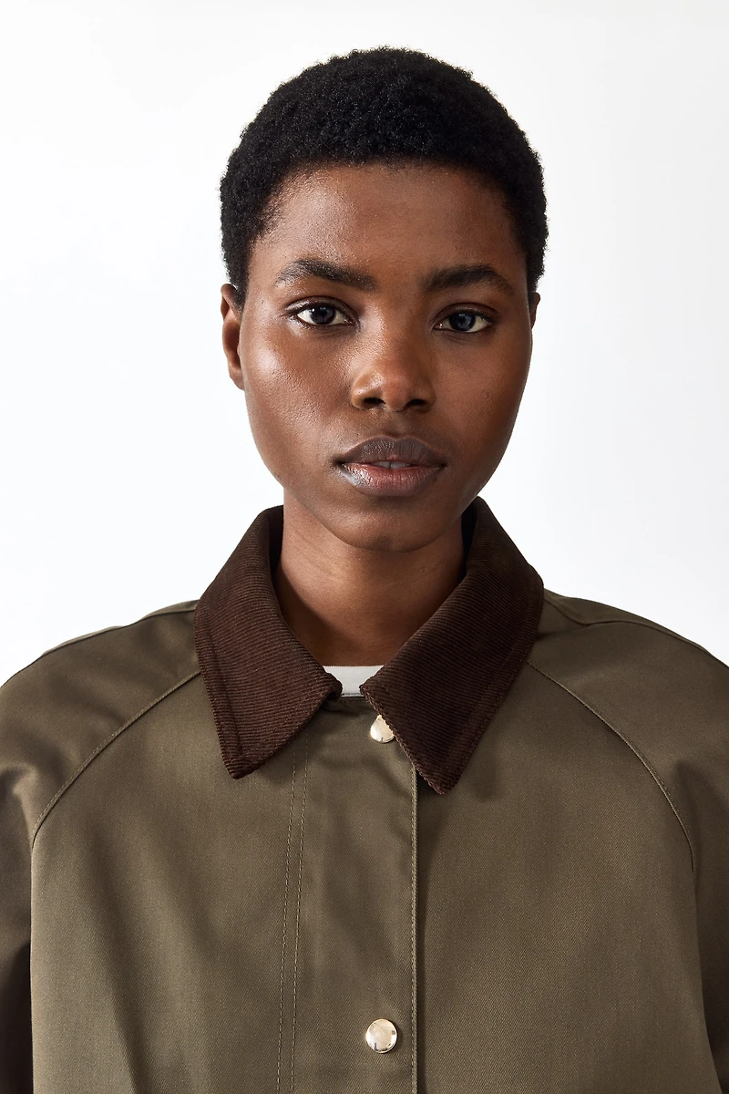 Jacket with Corduroy Collar