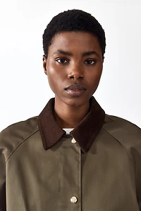 Jacket with Corduroy Collar