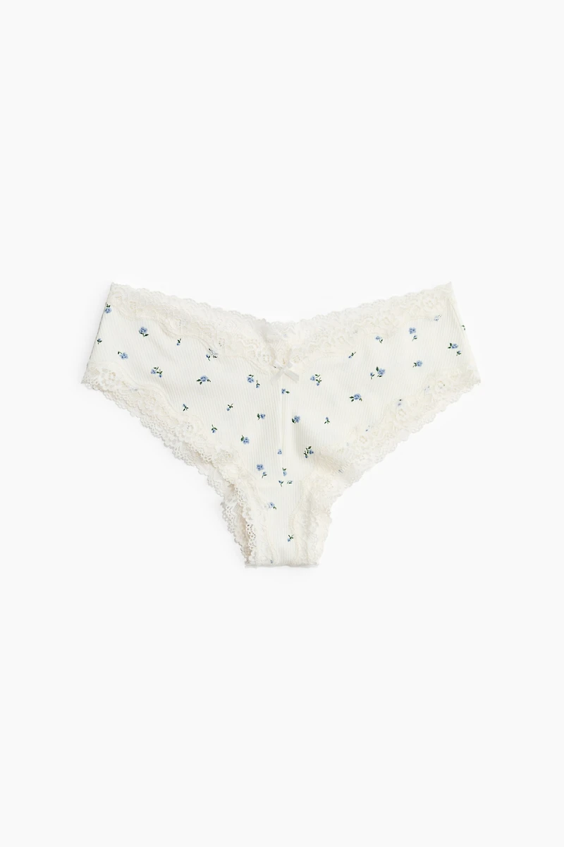 5-pack Cotton and Lace Hipster Briefs