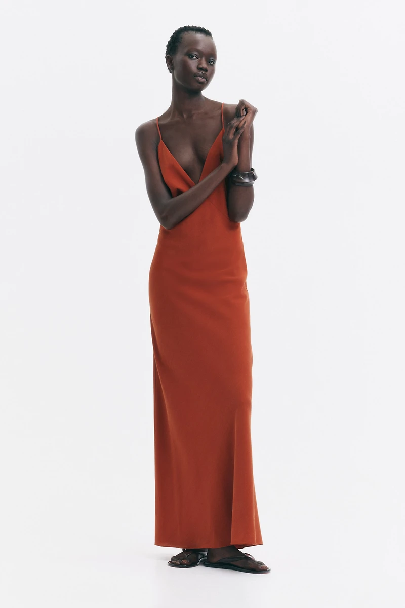 Bead-Detail Crêpe Dress