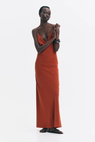 Bead-Detail Crêpe Dress