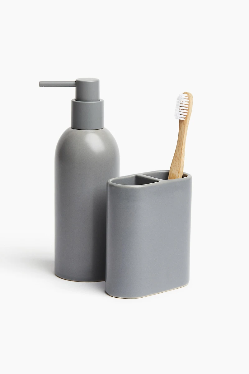 Distributeur de savon en grès cérame