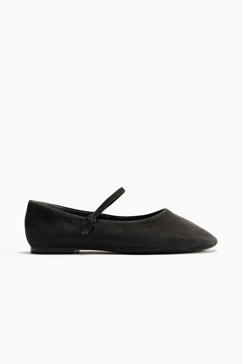 Suede Mary Jane Flats