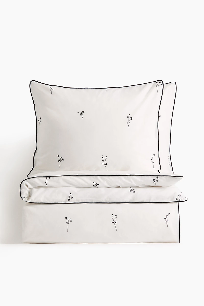 Patterned Cotton King/Queen Duvet Cover Set