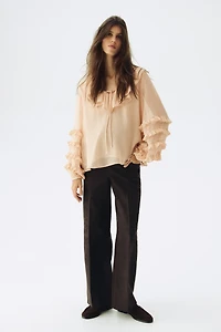 MAMA Ruffle-Trimmed Chiffon Blouse