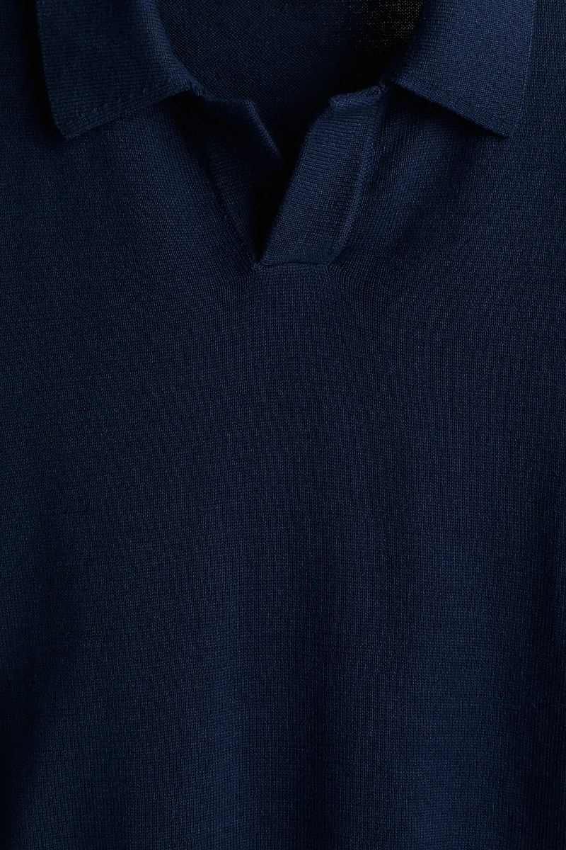 Fine-Knit Cotton Polo Shirt