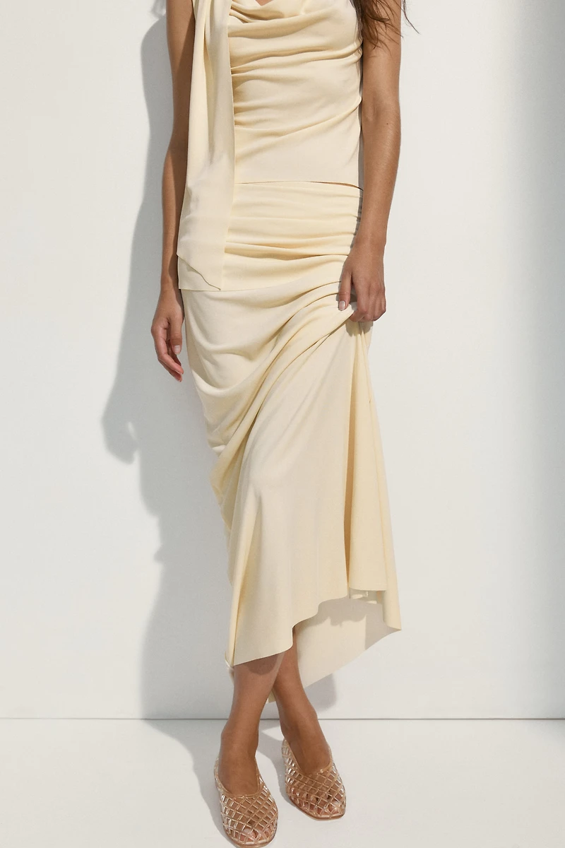 Draped Maxi Skirt