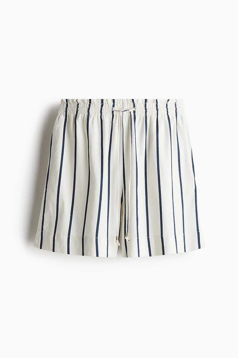 Linen-Blend Drawstring Shorts