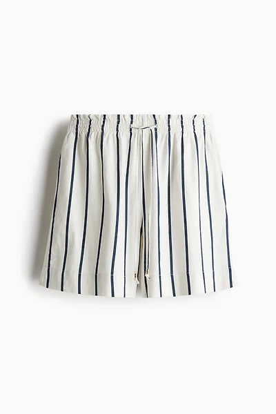 Linen-Blend Drawstring Shorts