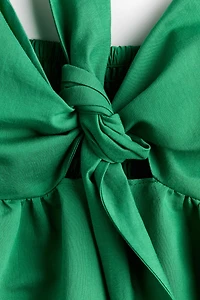 Tie-Detail Tiered Dress