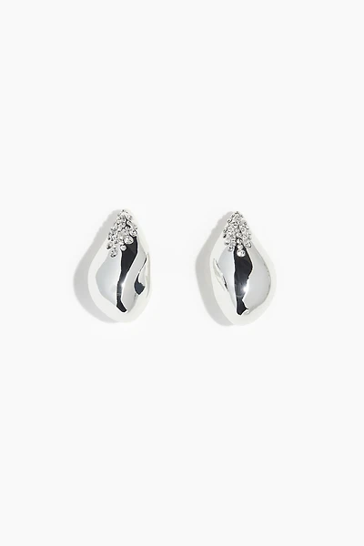 Boucles d'oreilles bombées ornées de strass
