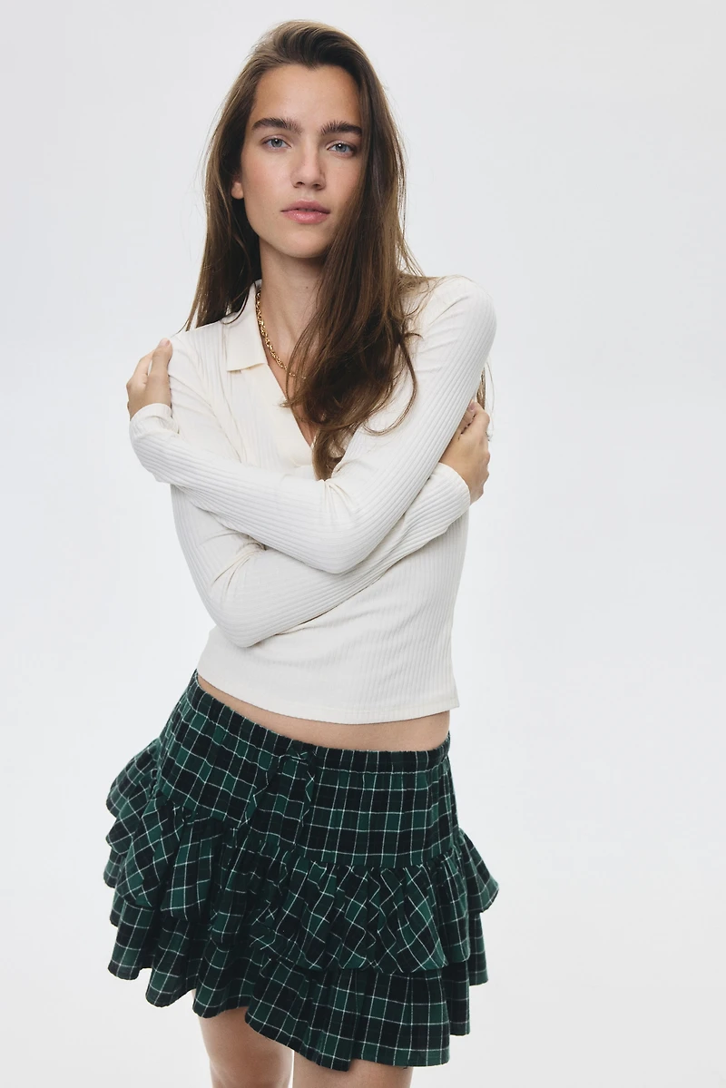 Tiered Drawstring Skirt