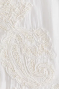 Appliquéd Barrel-Leg Pants