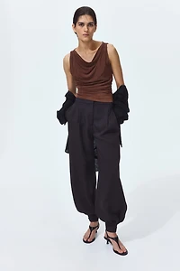 Draped Jersey Top