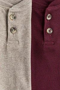 2-pack Ribbed Henley Shirts