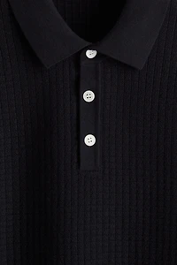 Regular Fit Textured-Knit Polo Shirt
