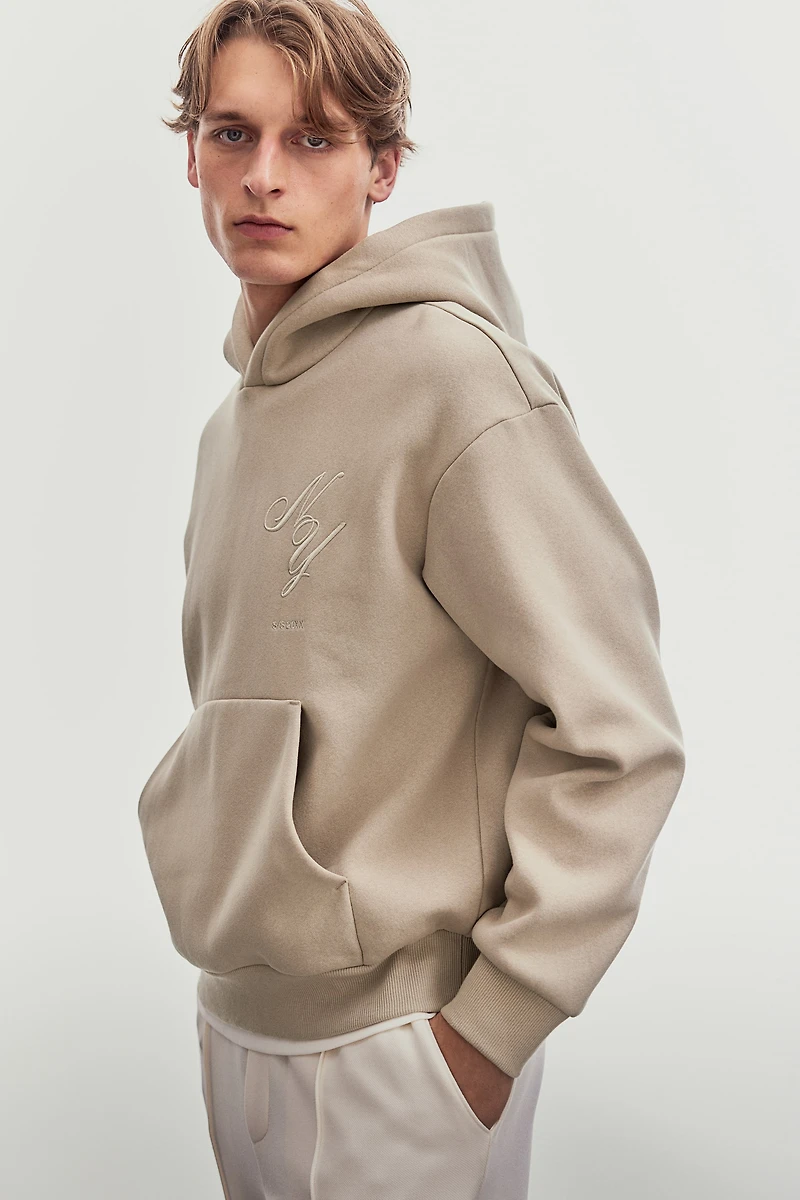 Loose-Fit Printed Hoodie